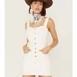 Shyanne White Button-Front Mini Dress